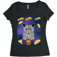 Astronaut Space Moon Cat Taco Pizza Burger Kitten  Women's Triblend Scoop T-shirt | Artistshot