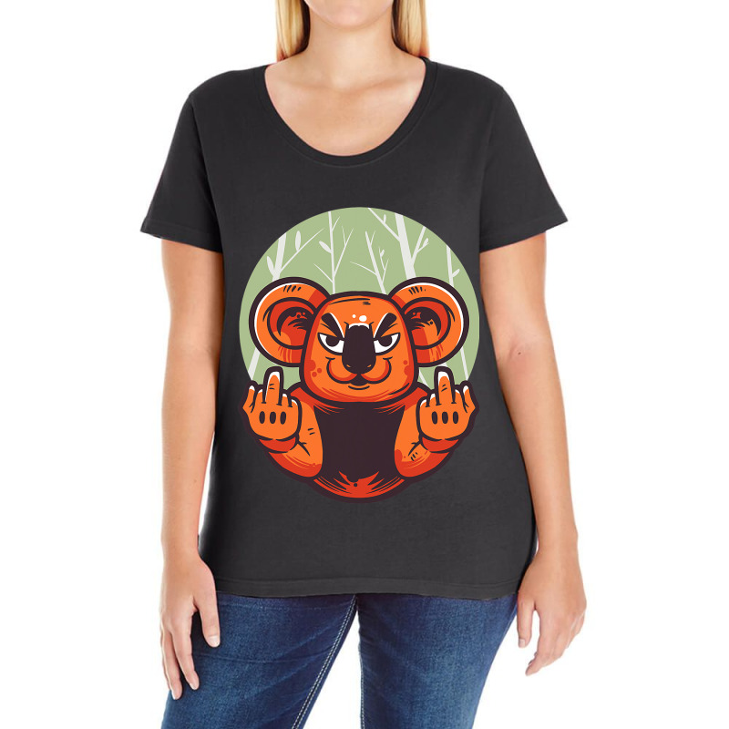 Angry Koala Bear Funny Statement Marsupial Koala Ladies Curvy T-Shirt by ArabellMonk | Artistshot