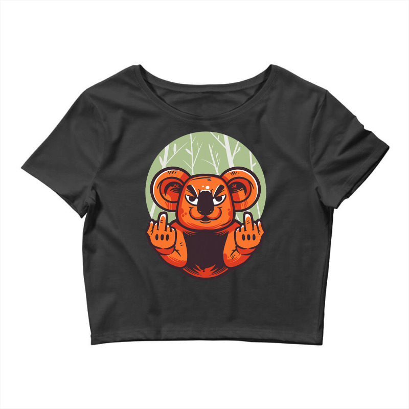 Angry Koala Bear Funny Statement Marsupial Koala Crop Top by ArabellMonk | Artistshot