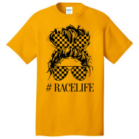 Race Life Mothers Day Womens Racing Cute Messy Mom Basic T-shirt | Artistshot