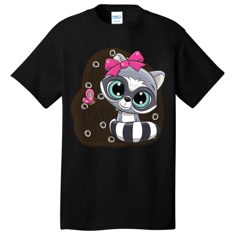 Cartoon-cat-cute-girl Basic T-shirt | Artistshot