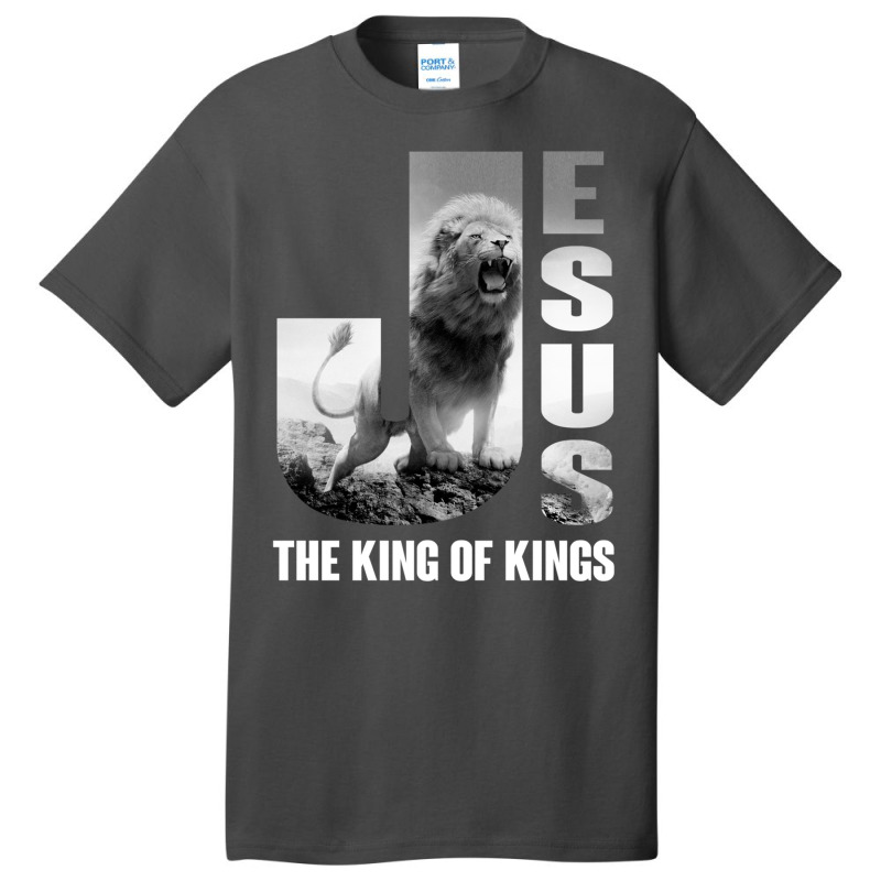 Jesus Is The King Of Kings Lion Christan Vintage Basic T-shirt by Aria-Proctor | Artistshot