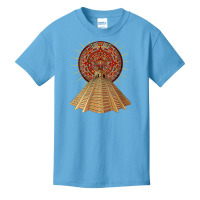 Womens Ancient Sacred Mayan Aztec Calendar Pyramid Geometry V Neck T S Basic Youth T-shirt | Artistshot