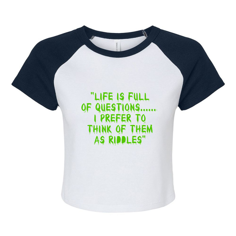 The Riddler Quote  Paul Dano Raglan Crop Top by FRITZAUL | Artistshot