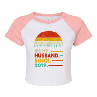 Mens 2 Year Wedding Anniversary Gift Him Best Husband Since 2019 Raglan Crop Top | Artistshot