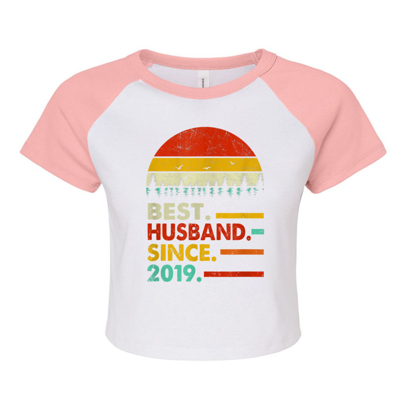 Mens 2 Year Wedding Anniversary Gift Him Best Husband Since 2019 Raglan Crop Top | Artistshot