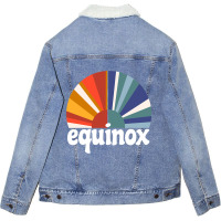 Autumn Equinox Sun And Moon Winter Solstice Spring Unisex Sherpa-lined Denim Jacket | Artistshot