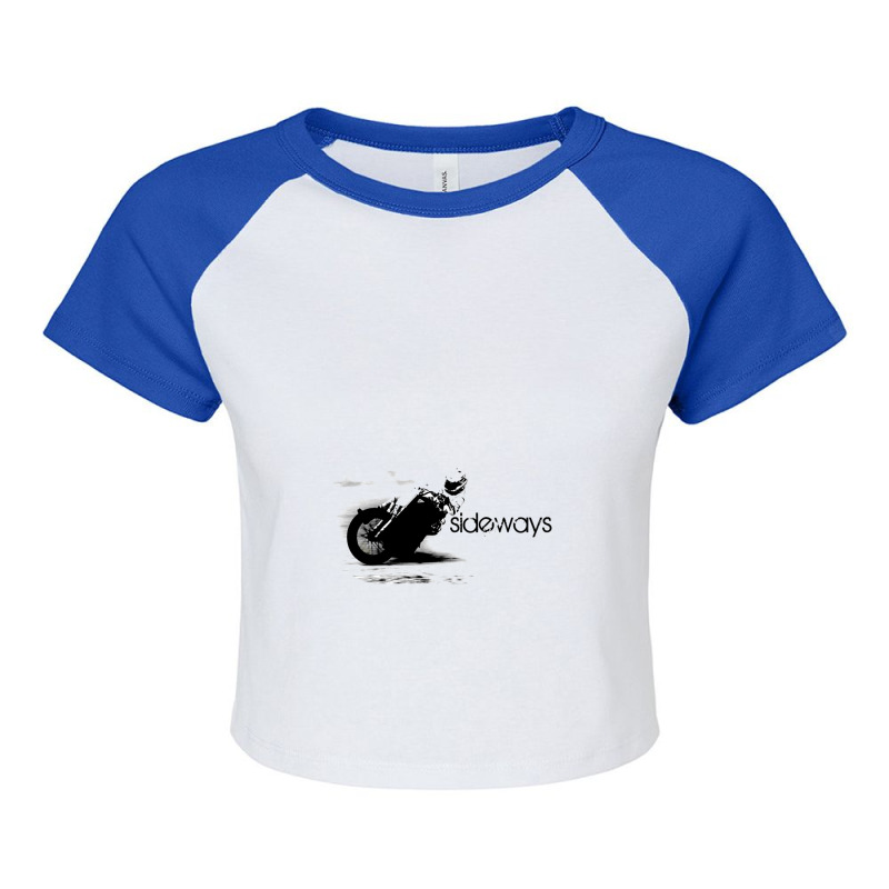 Flat Track - Sideways 1 Raglan Crop Top by MartyTemple | Artistshot