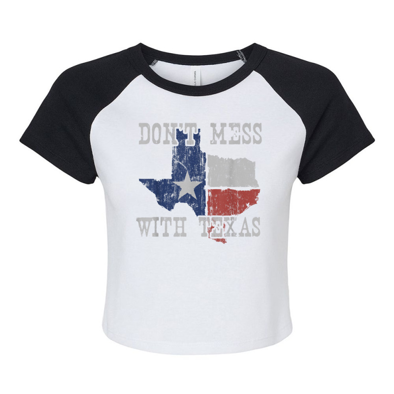 Don't Mess With Vintage Texas Longhorn Lone Star State Shirt Raglan Crop Top by CarolinePascua | Artistshot