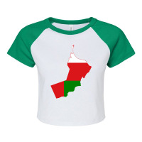 Flag Map Of Oman Raglan Crop Top | Artistshot