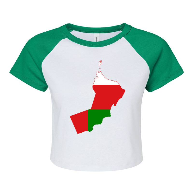 Flag Map Of Oman Raglan Crop Top by SamaraMcCullou | Artistshot