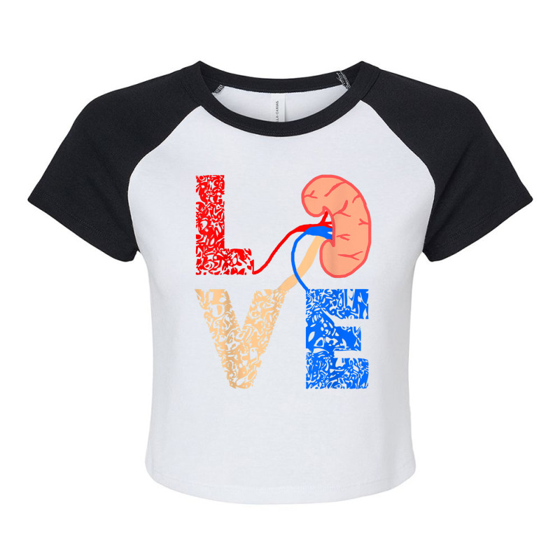 Kidney Organ Donation Love Dialysis Patients Nurse Nursing Raglan Crop Top by AmberKelsey | Artistshot