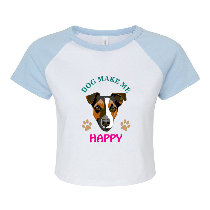 Dog Lover Gift Retro Dachshund Sausage Dog Raglan Crop Top by lorismerch | Artistshot