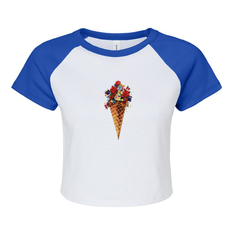 Floral Cone Raglan Crop Top by EdieGretchen | Artistshot