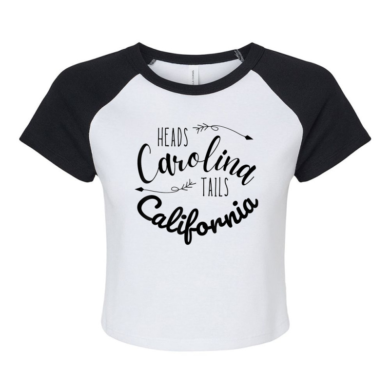 Heads Carolina Tail California Western Summer Beach Paradise Raglan Crop Top | Artistshot