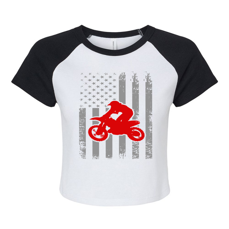 American Biker Raglan Crop Top by YATRONOTLEY | Artistshot