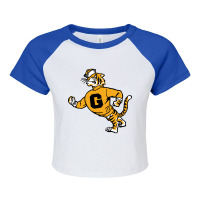 Vintage Walking Angry Tiger - Grambling State Raglan Crop Top | Artistshot