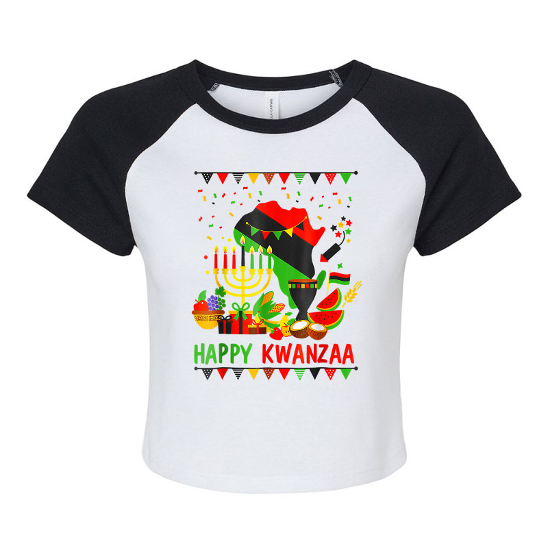 Happy Kwanzaa 7 Principles Of Kwanzaa December 26 January T Shirt Raglan Crop Top by lejo83khanna | Artistshot