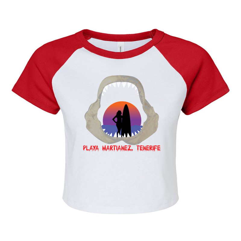 Playa Martianez Tenerife Tee Raglan Crop Top by EdieTiffany | Artistshot