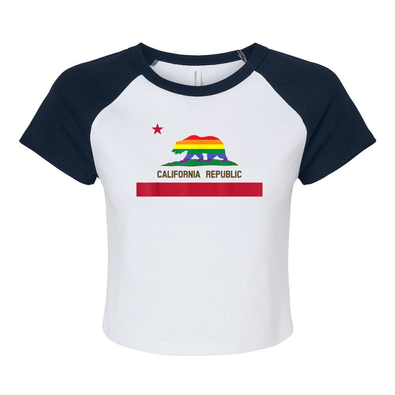 Lgbtq California Republic Rainbow Flag Gay Pride T Shirt Raglan Crop Top by anitrasargisg5b | Artistshot