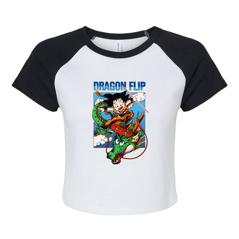 Dragon Flip Raglan Crop Top by DagDigDug | Artistshot