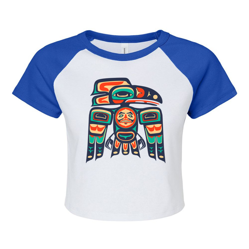 Alaska, Raven Haida Tribal Art, Native American Totem Premium T Shirt Raglan Crop Top by zaeske | Artistshot