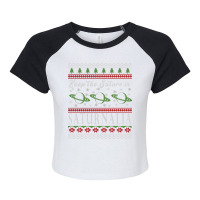 Saturnalia Sweatshirt   Christmas Sweater Style Sweatshirt Raglan Crop Top | Artistshot