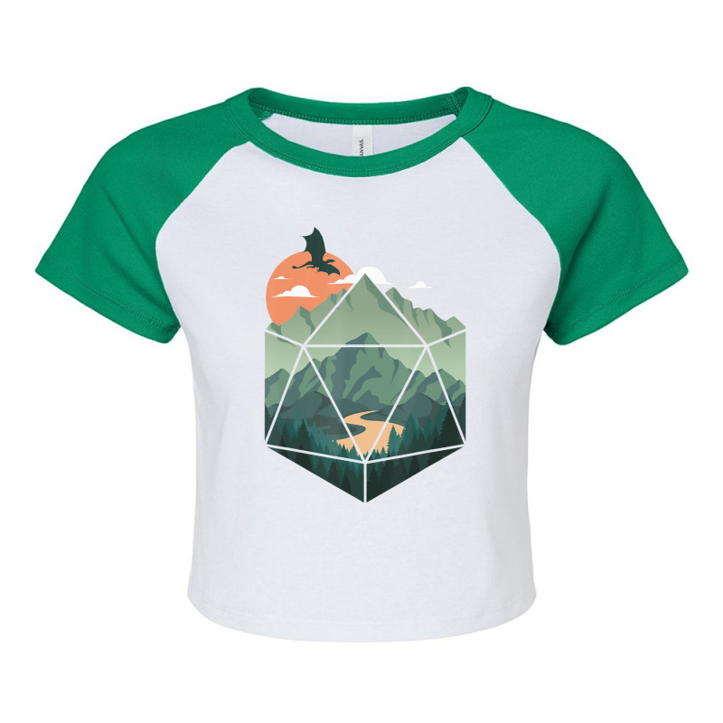 D20 Ar, Dungeons Lover Fantasy Gaming Raglan Crop Top by bummercaught | Artistshot