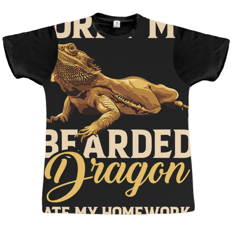 Bearded Dragon Cute Lizard Beardie Ate My Homework Graphic T-shirt | Artistshot