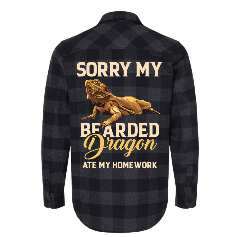 Bearded Dragon Cute Lizard Beardie Ate My Homework Flannel Shirt | Artistshot