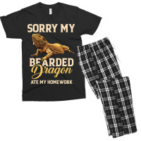 Bearded Dragon Cute Lizard Beardie Ate My Homework Men's T-shirt Pajama Set | Artistshot