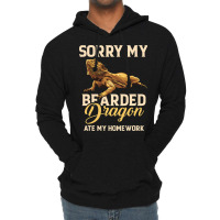 Bearded Dragon Cute Lizard Beardie Ate My Homework Lightweight Hoodie | Artistshot