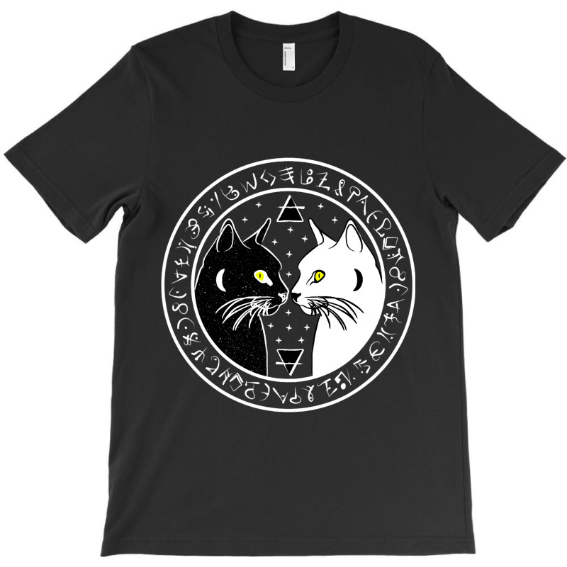 Black Cat Witch Wicca Crescent Moon Norse Rune Pag T-shirt | Artistshot