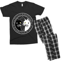 Black Cat Witch Wicca Crescent Moon Norse Rune Pag Men's T-shirt Pajama Set | Artistshot