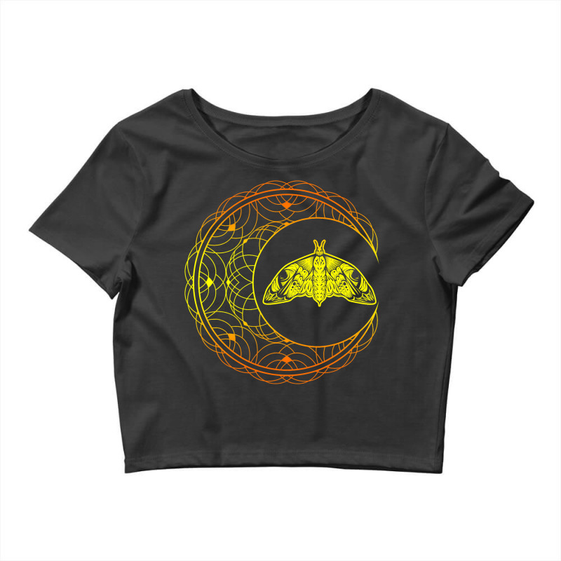 Artsy Luna Stargazer Occult Astrology Moth Crescen Crop Top by MICHAELPHILBECK | Artistshot