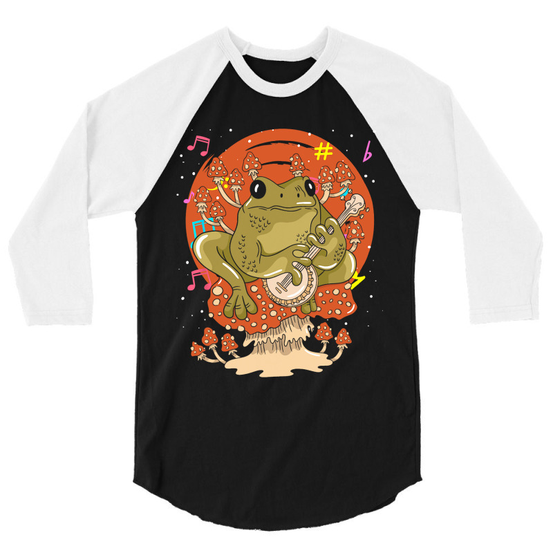 Animal Mushroom Frog Banjo Player Bluegrass Folk M 3/4 Sleeve Shirt | Artistshot