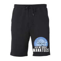 Ask Me About Funny Manatees Chunky Mermaid For Man Fleece Short | Artistshot