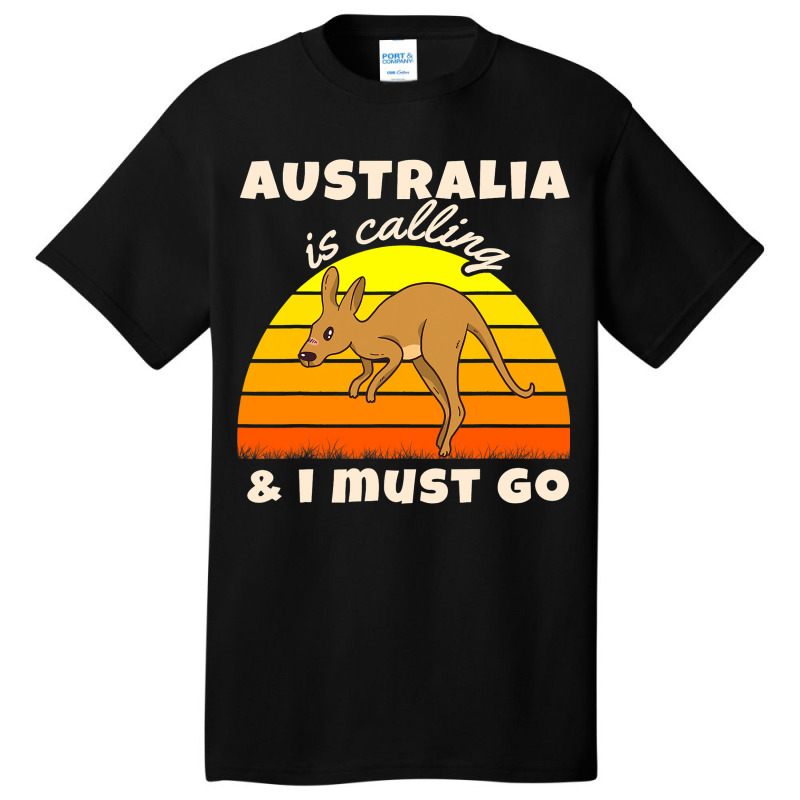 Australia Is Calling Kangaroo Backpacker Travel Basic T-shirt | Artistshot