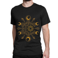 Celestial Body Crystals Sun Luna Pagan Occult Cres Classic T-shirt | Artistshot