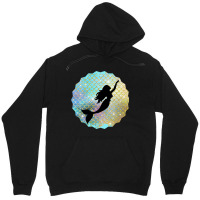 Black Mermaid Silhouette On Rainbow Scales Unisex Hoodie | Artistshot