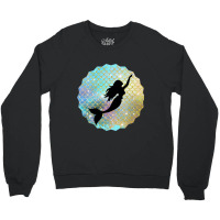 Black Mermaid Silhouette On Rainbow Scales Crewneck Sweatshirt | Artistshot