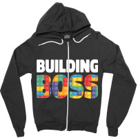 Building Boss Brick Builder Kids Block Building Zipper Hoodie | Artistshot