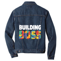 Building Boss Brick Builder Kids Block Building Men Denim Jacket | Artistshot