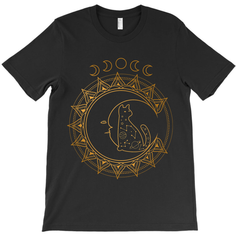 Celestial Body Pagan Occult Cat Wiccan Animal Cres T-shirt | Artistshot