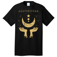 Celestial Body Stargazer Luna Occult Pagan Crescen Basic T-shirt | Artistshot