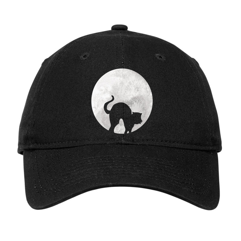 Black Spooky Cat Full Moon Halloween Costume Pajam Adjustable Cap | Artistshot