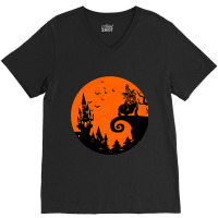 Bulldog Moon Halloween Costume Scary For Adults Do V-neck Tee | Artistshot