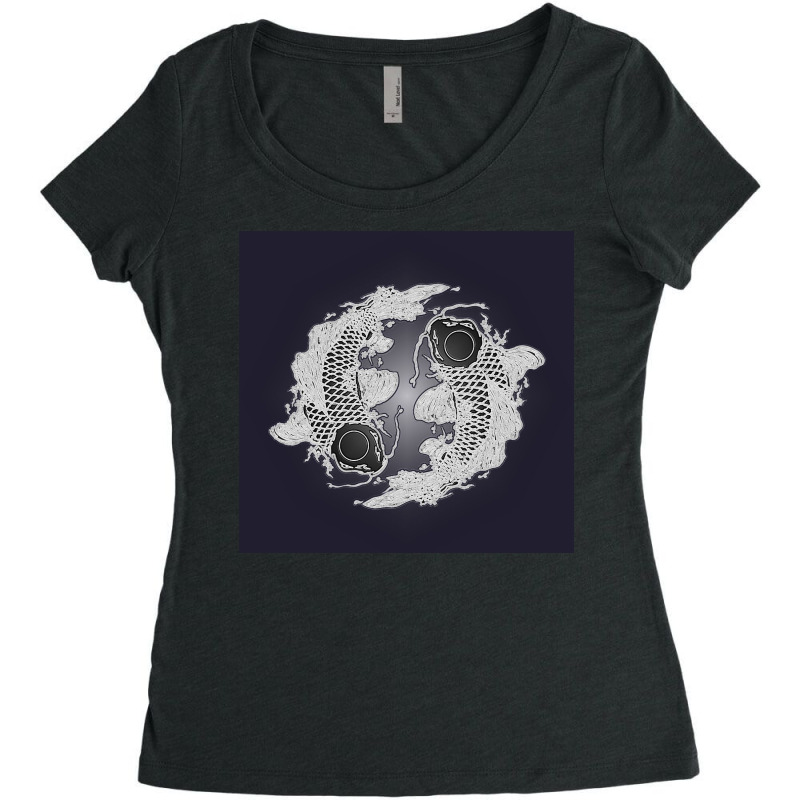 Animals Koi Fish Women's Triblend Scoop T-shirt by DYNNN | Artistshot