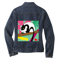 Blackandwhite Ruffed Lemur Ladies Denim Jacket | Artistshot