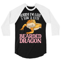 Bearded Dragon Girl Gecko Lizard Reptile 3/4 Sleeve Shirt | Artistshot